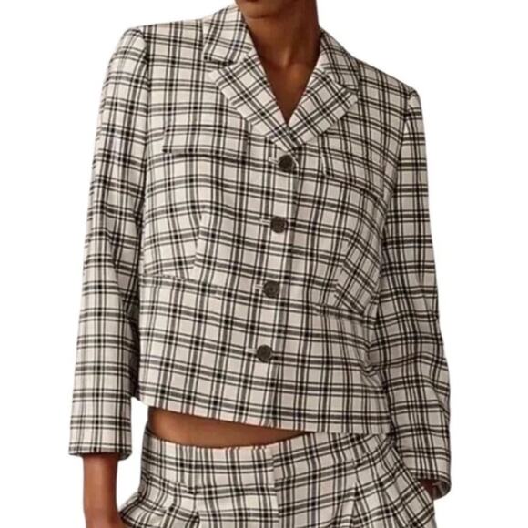 J. Crew Collection Plaid Blazer Jacket Italian wool blend - Picture 4 of 11